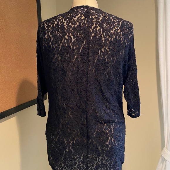 Black Lace Long Sleeve Cardigan - Picture 2 of 2